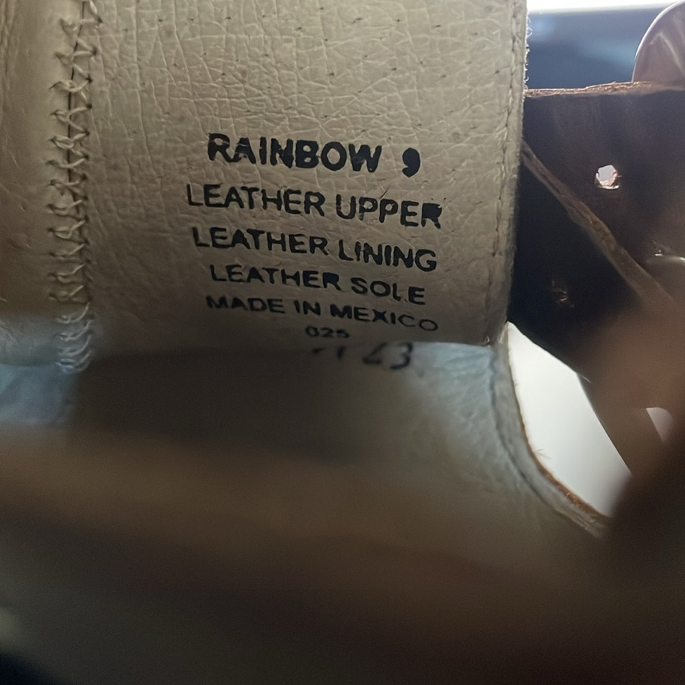 Freebird by Steven Rainbow Studded Buckle Straps Leather Ankle Boots Sz:9 Cognac - Picture 12 of 13